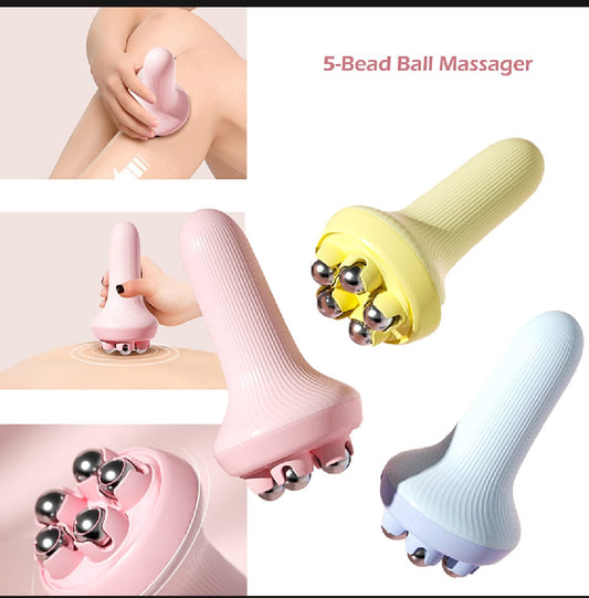 Portable Scalp & Body Massager with Metal Rollers - Stress Relief