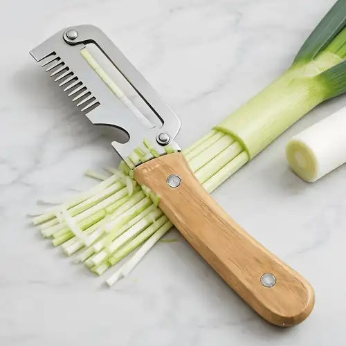 3-in-1 Multifunctional Vegetable Peeler & Slicer with Wooden Handle