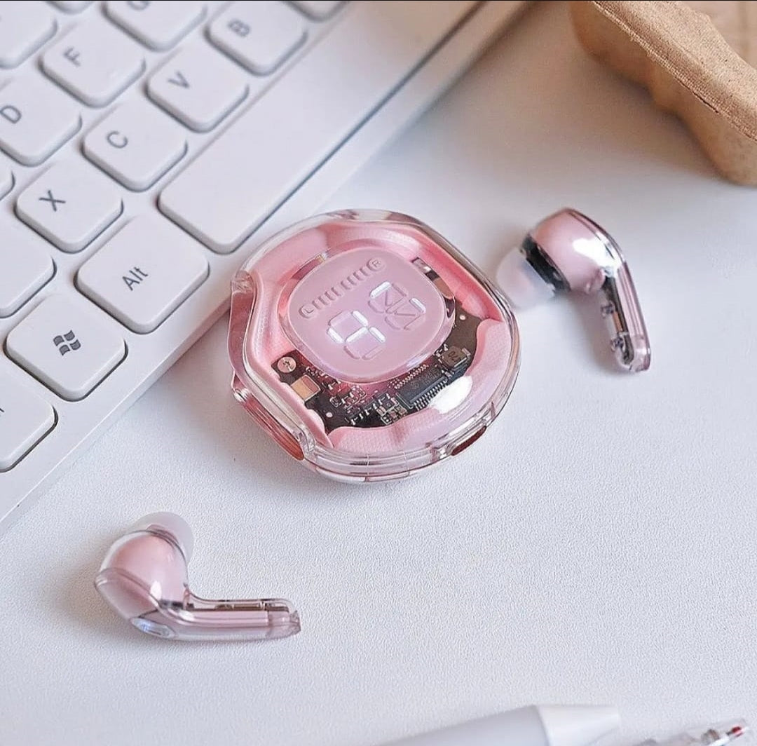 Air 31 Transparent Wireless Earbuds – HiFi Stereo Sound & LED Battery Display