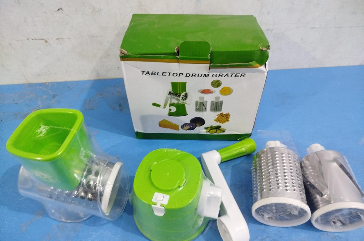 Multi-Purpose 3-in-1 Rotary Cheese Grater & Vegetable Slicer