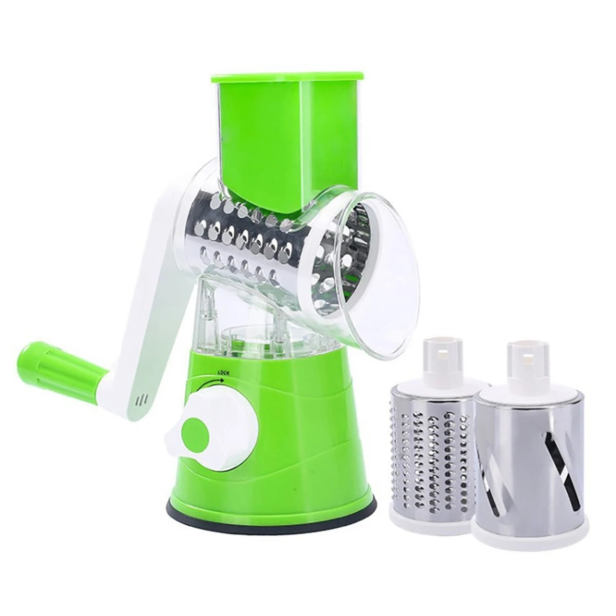 Multi-Purpose 3-in-1 Rotary Cheese Grater & Vegetable Slicer