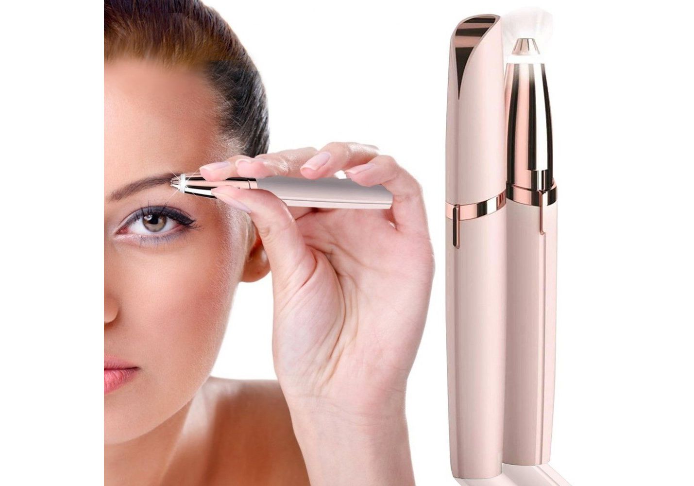 Precision Touch Electric Eyebrow Trimmer & Painless Facial Hair Remover