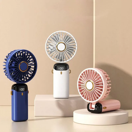Rechargeable Mini Handheld Fan with LED Display