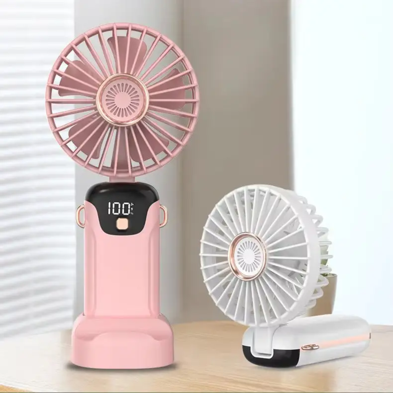Portable Mini Handheld Fan with Digital LED Display & Lanyard | Rechargeable Mini Cooling Fan