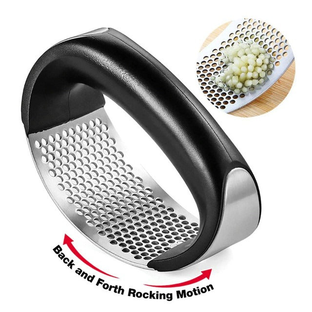 Premium Stainless Steel Garlic Press Rocker & Mincer