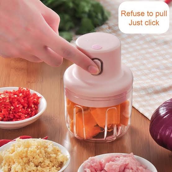 Mini Food Chopper Portable USB Rechargeable Vegetable Garlic Meat Grinder | With Cable - Size 250ml Rs 833