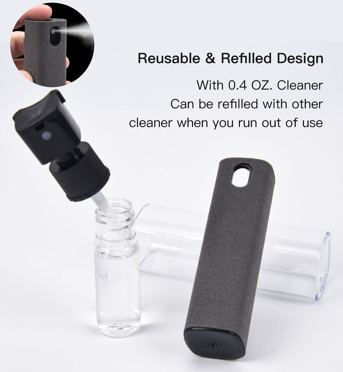 Premium 2-in-1 Screen Cleaner Spray & Microfiber Wipe (For Mobile, Laptop & Tablet)