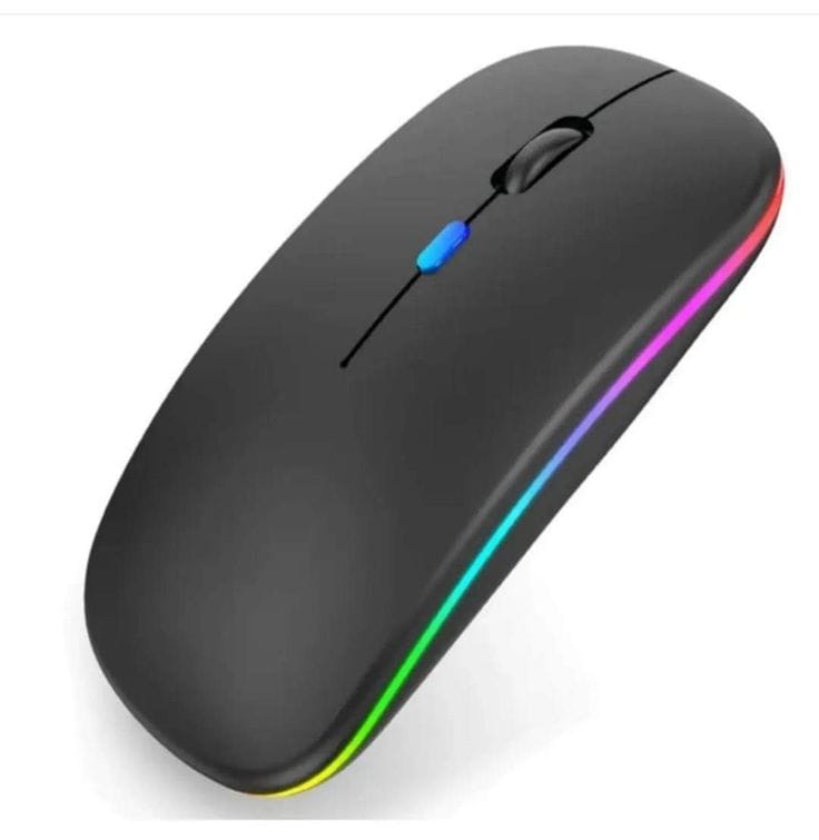 Dual Mode Wireless Mouse - Bluetooth 5.1 & 2.4GHz Rechargeable RGB Mouse with Symphony Lighting