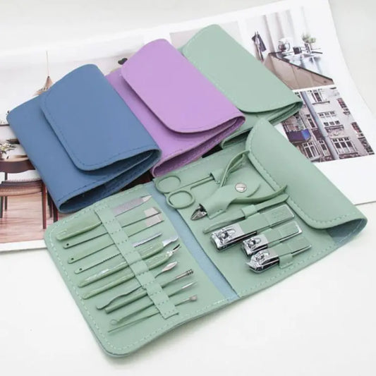 Premium Manicure & Pedicure Grooming Kit - Stainless Steel Nail Clipper Set