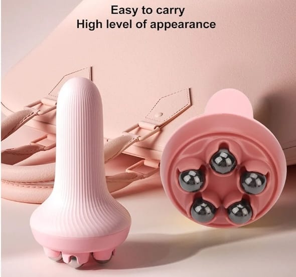 Portable Scalp & Body Massager with Metal Rollers - Stress Relief