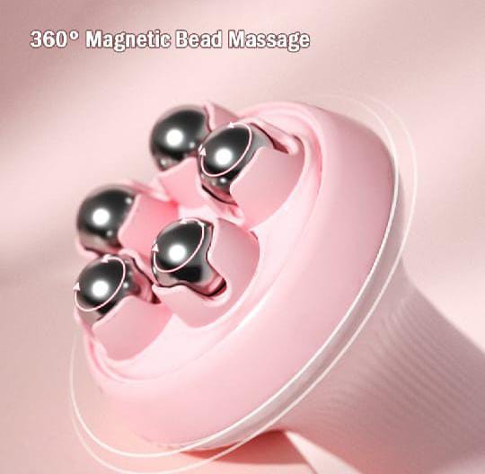 Portable Scalp & Body Massager with Metal Rollers - Stress Relief