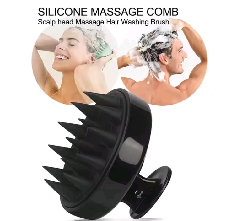 Premium Silicone Scalp Massager & Shampoo Brush - For Deep Cleaning & Hair Growth