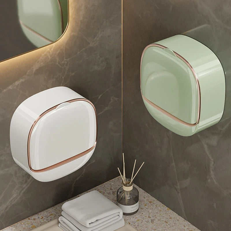 Wall-Mounted Flip Drain Soap Box-Dustproof & Waterproof Soap Holder